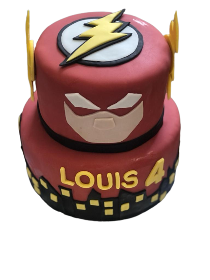 Flash Superhero Birthday Cake | 2 Tier