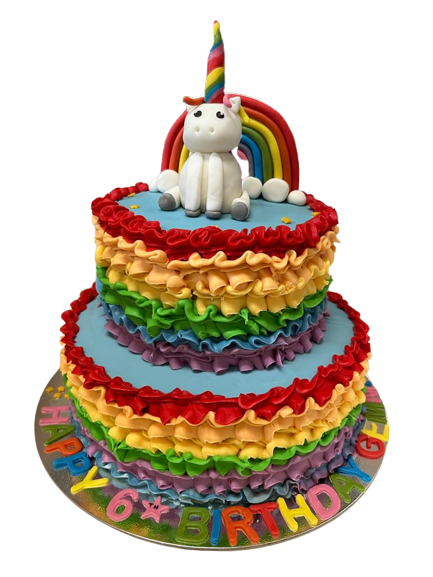 Rainbow Unicorn Birthday Cake | Ruffled
