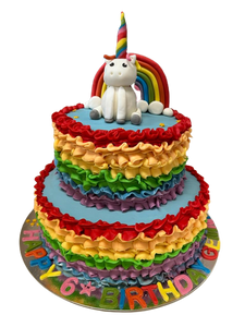 Rainbow Unicorn Birthday Cake | Ruffled
