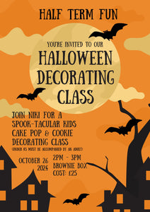 Cake pops and cookie decorating class - Halloween Edition